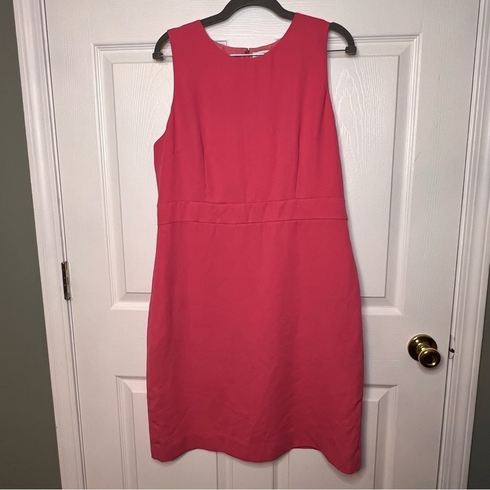 J Crew Women’s Pink Sleeveless Sheath Midi Length Dress Size 14 GUC